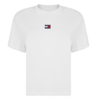 тениска,дамски,топове,tommy,jeans,logo,t,shirt,white,ybr