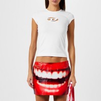 тениска,дамски,топове,diesel,t,angie,oval,d,t,shirt,white
