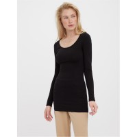 дамски,тениски,дамски,топове,vero,moda,ls,long,u,neck,ld00,black