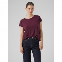 дамска,тениска,vero,moda,ava,plain,short,sleeve,t,shirt,womens,winetasting