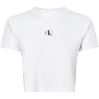 тениска,дамски,топове,calvin,klein,jeans,badge,rib,short,sleeve,t,shirt,bright,white