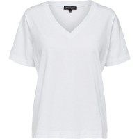 тениска,дамски,топове,selected,femme,standard,v,neck,t,shirt,white