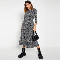 рокля,i,saw,it,first,isawitfirst,polka,dot,smock,midi,dress,black