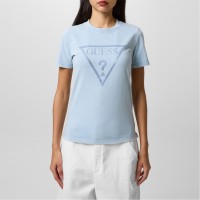 тениска,дамски,топове,guess,women's,vintage,stones,regular,fit,t,shirt,arctic,sky