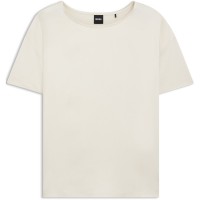 тениска,дамски,топове,boss,women's,esandy,tonal,logo,print,t,shirt,open,white