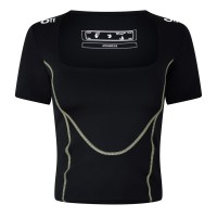 тениска,дамски,топове,off,white,contrast,stitched,t,shirt,black,white