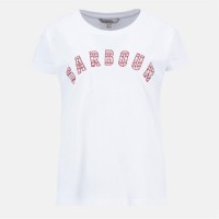 тениска,дамски,топове,barbour,kingsford,t,shirt,white