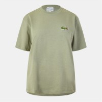 тениска,дамски,топове,lacoste,signature,oversized,t,shirt,khaki