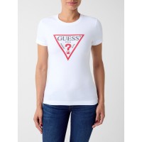 дамска,тениска,дамски,топове,guess,women,s,cn,original,hotfix,slim,fit,t,shirt,pure,white