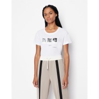 тениска,дамски,топове,armani,exchange,ax,graphic,tee,ld99,optic,white