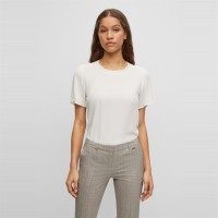 тениска,дамски,топове,boss,women's,ilyeana,regular,fit,t,shirt,open,white