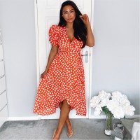 рокля,дамски,поли,и,рокли,ax,paris,red,heart,printed,wrap,midi,dress,red