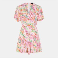 рокля,дамски,поли,и,рокли,ax,paris,multi,colour,printed,wrap,top,skater,dress,pink