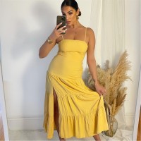 рокля,дамски,поли,и,рокли,ax,paris,yellow,strappy,smock,midi,dress,yellow