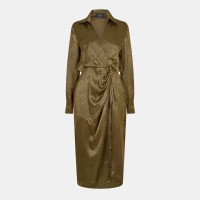 рокля,дамски,поли,и,рокли,ax,paris,olive,and,gold,wrap,shirt,midi,dress,olive,green