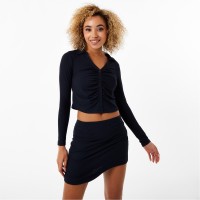 дамски,тениски,дамски,топове,jack,wills,ruched,button,up,shirt,black