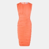 рокля,дамски,поли,и,рокли,ax,paris,peach,ruched,bodycon,midi,dress,orange