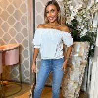 дамски,топове,ax,paris,elasticated,off,the,shoulder,frill,detail,top,cream