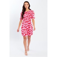 рокля,дамски,поли,и,рокли,дамски,облекла,размер,be,you,mini,tea,dress,red,floral
