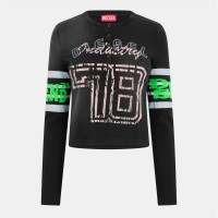 тениска,дамски,топове,diesel,women's,regular,fit,t,shirt,black,black