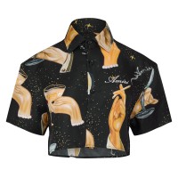 дамски,ризи,amiri,champaign,print,silk,shirt,black