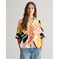риза,с,къс,ръкав,дамски,ризи,gant,relaxed,fit,palm,print,linen,short,sleeve,shirt,medal,yellow