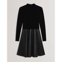 рокля,дамски,поли,и,рокли,ted,baker,ted,faux,midi,dress,ld54,black