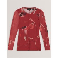 дамски,топове,ted,baker,ted,fitted,mesh,top,ld54,red