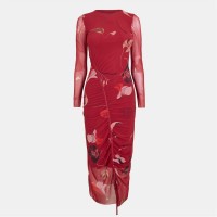 рокля,дамски,поли,и,рокли,ted,baker,ted,mesh,midi,dress,ld54,red