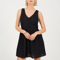 рокля,дамски,поли,и,рокли,brave,soul,bs,broiderie,mini,dress,with,button,fastening,black