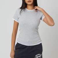 дамска,тениска,brave,soul,bs,womens,double,layer,effect,t,shirt,grey,white