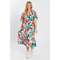 дамски,поли,и,рокли,influence,v,neck,midi,drs,ld99,red
