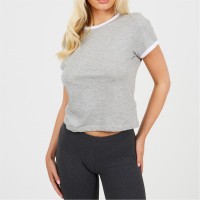 тениска,дамски,тениски,дамски,топове,brave,soul,ringer,t,shirt,grey,marl,white