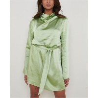 рокля,дамски,поли,и,рокли,pretty,lavish,women's,jayda,cowl,mini,dress,olive