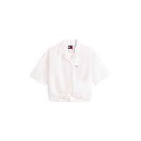 риза,дамски,ризи,tommy,jeans,women's,short,sleeve,plain,shirt,ecru