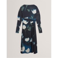 рокля,дамски,поли,и,рокли,ted,baker,ted,print,wrap,dress,ld61,navy