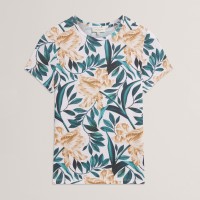 дамска,тениска,ted,baker,women,s,printed,slim,fit,t,shirt,cream