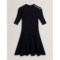 рокля,дамски,поли,и,рокли,дамски,облекла,размер,ted,baker,women's,knitted,skater,dress,navy
