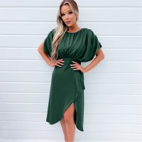 рокля,дамски,поли,и,рокли,ax,paris,batwing,gathered,top,midi,dress,teal
