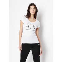 тениска,дамски,топове,armani,exchange,logo,t,shirt,white