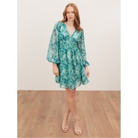 рокля,дамски,поли,и,рокли,lovedrobe,lovedrobe,abstract,print,maxi,sleeve,shirred,empire,waist,mini,dress,green