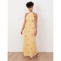 рокля,дамски,поли,и,рокли,maya,deluxe,maya,buttercream,embellished,halter,neck,&amp;,open,back,maxi,dress,buttercream