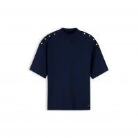 тениска,дамски,топове,tommy,hilfiger,tommy,gld,btn,hn,tee,ld64,dark,blue