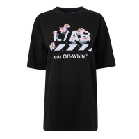 дамска,тениска,дамски,топове,l,ab,off,white,women,s,floral,cotton,short,sleeve,oversized,t,shirt,black,night