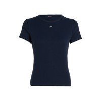 тениска,дамски,топове,tommy,jeans,short,sleeve,logo,ribbed,t,shirt,dark,navy