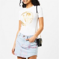 тениска,дамски,топове,versace,jeans,couture,printed,logo,t,shirt,white,gld,g03