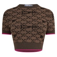 тениска,дамски,плетени,дрехи,дамски,топове,off,white,monogram,t,shirt,brown,black