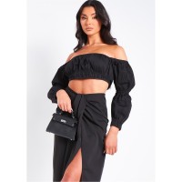 дамски,топове,missy,empire,puff,sleeve,bardot,top,black