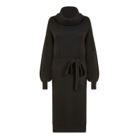 рокля,дамски,поли,и,рокли,дамски,плетени,дрехи,yumi,yumi,black,roll,neck,jumper,dress,with,belt,black