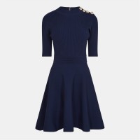 рокля,дамски,поли,и,рокли,дамски,плетени,дрехи,ted,baker,lilano,dress,navy